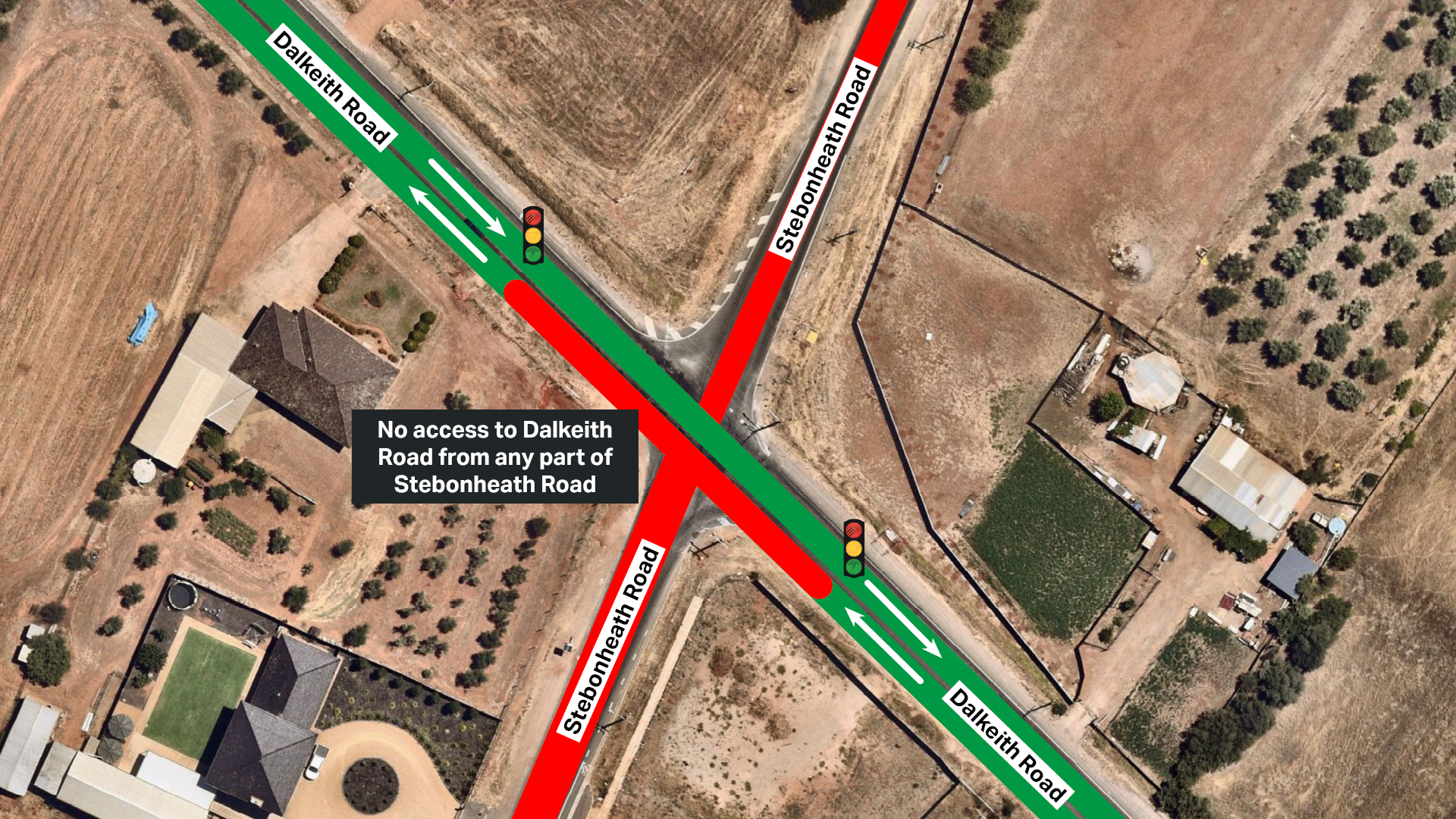 Stebonheath and Dalkeith access changes map