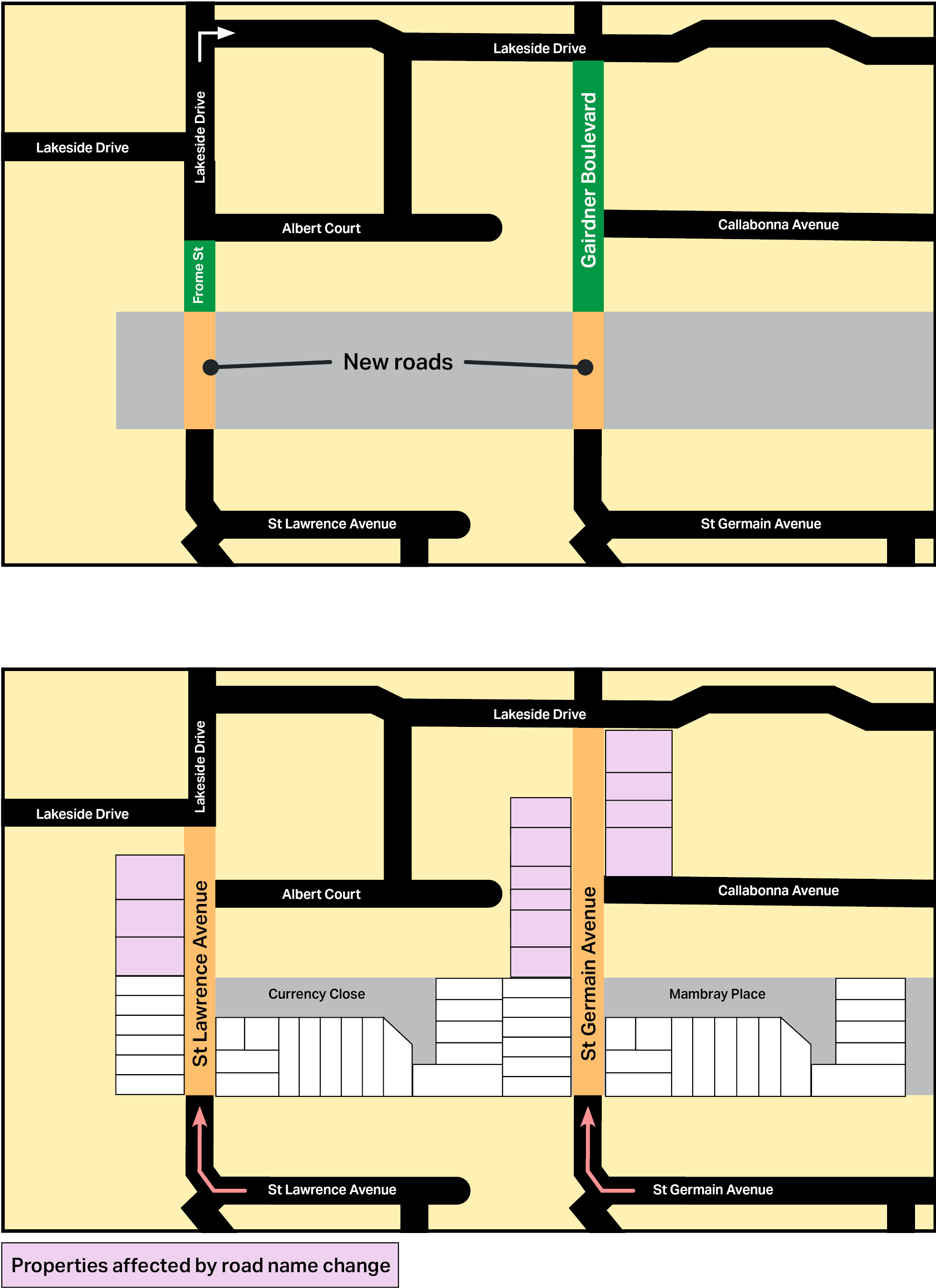 Map for Frome road public notice